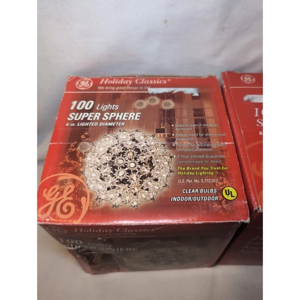 2x GE Holiday Classics 100 Light Super Sphere 6
